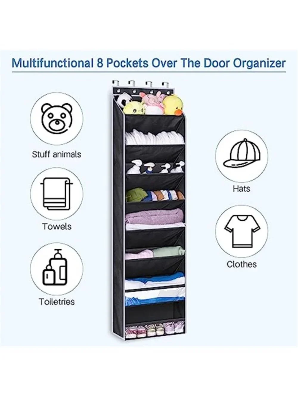 Over The Door Shoe Organizer 8 Shelf Hanging Storage Rack Closet Space Saver